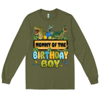 Army Green mommy of the birthday boy Long Sleeve Tee - MaliasSmallBusiness
