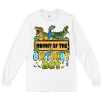 White mommy of the birthday boy Long Sleeve Tee - MaliasSmallBusiness