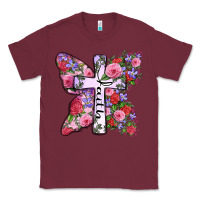 Burgundy faith butterfly cross Classic Tee - Zillion Design Studio