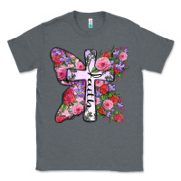 Charcoal Heather faith butterfly cross Classic Tee - Zillion Design Studio