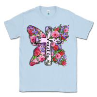 Dusty Blue faith butterfly cross Classic Tee - Zillion Design Studio