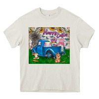 Cream happy easter truck Heavy Core Tee - CowhideDigitalArt