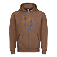 Chestnut blue and orange dragon Zipper Hoodie - RanaPortraitStore
