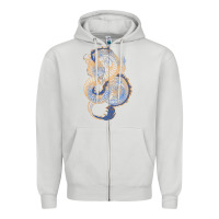 Dove Grey blue and orange dragon Zipper Hoodie - RanaPortraitStore