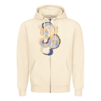 Sandshell blue and orange dragon Zipper Hoodie - RanaPortraitStore