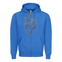 True Royal blue and orange dragon Zipper Hoodie - RanaPortraitStore