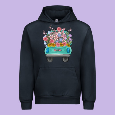 Truck With Flowers Urban Hoodie Designed By Maliassmallbusiness