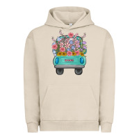 Pigment French Oak truck with flowers Urban Hoodie - MaliasSmallBusiness