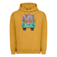 Pigment Peanut Butter truck with flowers Urban Hoodie - MaliasSmallBusiness