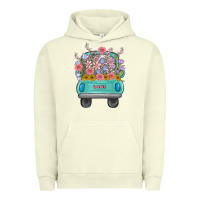 Pigment Pistachio truck with flowers Urban Hoodie - MaliasSmallBusiness