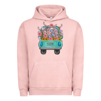 Pigment Salmon truck with flowers Urban Hoodie - MaliasSmallBusiness