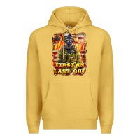 Antique Gold First In last Out Firefighter Premium Hoodie - LillyAllenDesigns