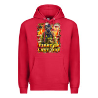 Cardinal First In last Out Firefighter Premium Hoodie - LillyAllenDesigns