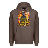 Coffee First In last Out Firefighter Premium Hoodie - LillyAllenDesigns