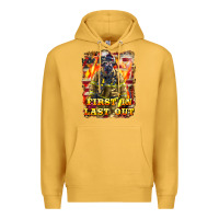 Mustard First In last Out Firefighter Premium Hoodie - LillyAllenDesigns