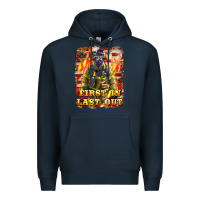 Navy First In last Out Firefighter Premium Hoodie - LillyAllenDesigns