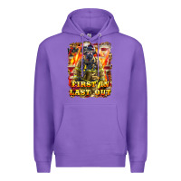 Purple First In last Out Firefighter Premium Hoodie - LillyAllenDesigns