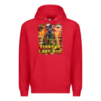 Red First In last Out Firefighter Premium Hoodie - LillyAllenDesigns