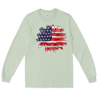 Matcha american flag sunflower Long Sleeve Tee - MaliasSmallBusiness