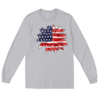 Moon Dust american flag sunflower Long Sleeve Tee - MaliasSmallBusiness