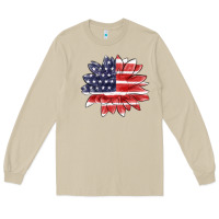 Mushroom american flag sunflower Long Sleeve Tee - MaliasSmallBusiness