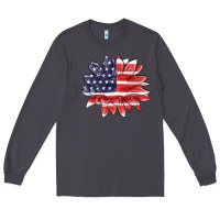 Smoke american flag sunflower Long Sleeve Tee - MaliasSmallBusiness