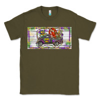 Army Green Mardi Gras Truck And Fleur De Lis Crawfish Classic Tee - RanaPortraitStore