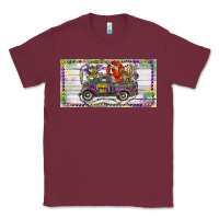 Burgundy Mardi Gras Truck And Fleur De Lis Crawfish Classic Tee - RanaPortraitStore