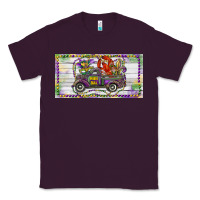 Plum Mardi Gras Truck And Fleur De Lis Crawfish Classic Tee - RanaPortraitStore