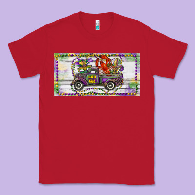 Mardi Gras Truck And Fleur De Lis Crawfish Classic Tee Designed By Ranaportraitstore