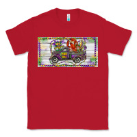 Red Mardi Gras Truck And Fleur De Lis Crawfish Classic Tee - RanaPortraitStore