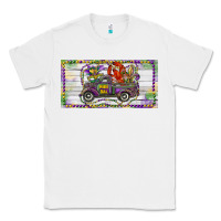 White Mardi Gras Truck And Fleur De Lis Crawfish Classic Tee - RanaPortraitStore