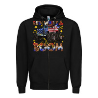 Black red white and boom Zipper Hoodie - texasbilliewilder