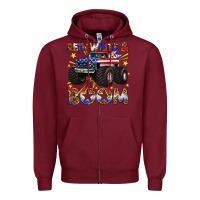 Burgundy red white and boom Zipper Hoodie - texasbilliewilder