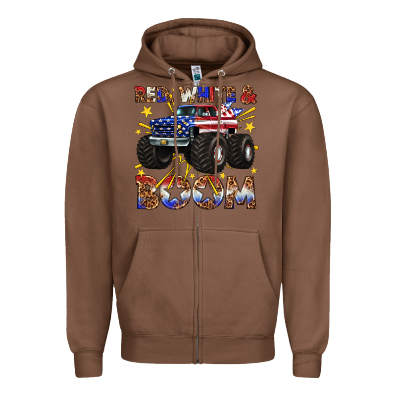 Red White And Boom Zipper Hoodie by texasbilliewilder | Teevron