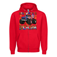 Red red white and boom Zipper Hoodie - texasbilliewilder