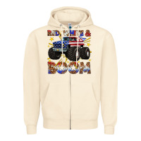 Sandshell red white and boom Zipper Hoodie - texasbilliewilder