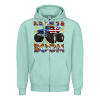 Seafoam red white and boom Zipper Hoodie - texasbilliewilder