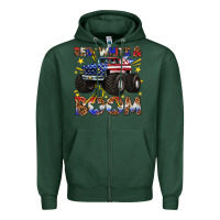 Sports Green red white and boom Zipper Hoodie - texasbilliewilder