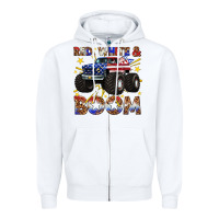White red white and boom Zipper Hoodie - texasbilliewilder