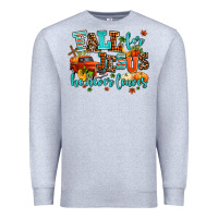 Heather Grey fall for jesus he never leaves Premium Sweatshirt - AdoDesignShop