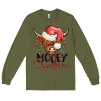 Army Green mooey christmas Long Sleeve Tee - MaliasSmallBusiness