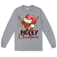 Heather Grey mooey christmas Long Sleeve Tee - MaliasSmallBusiness