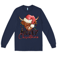 Navy mooey christmas Long Sleeve Tee - MaliasSmallBusiness