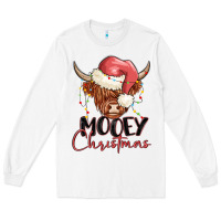 White mooey christmas Long Sleeve Tee - MaliasSmallBusiness