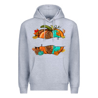 Heather Grey custom pumpkin name Premium Hoodie - NancyCooperArtShop