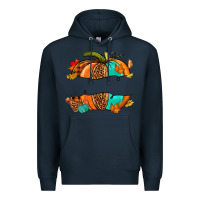 Navy custom pumpkin name Premium Hoodie - NancyCooperArtShop