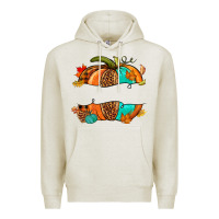 Oatmeal Heather custom pumpkin name Premium Hoodie - NancyCooperArtShop