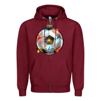 Burgundy christmas  soccer Zipper Hoodie - Zillion Design Studio