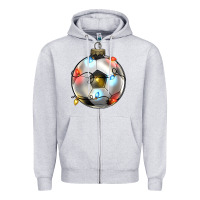 Heather Grey christmas  soccer Zipper Hoodie - Zillion Design Studio